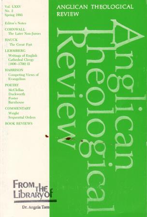 Cover of Anglican Theological Review Vol. LXXV, No. 2, Spring 1993