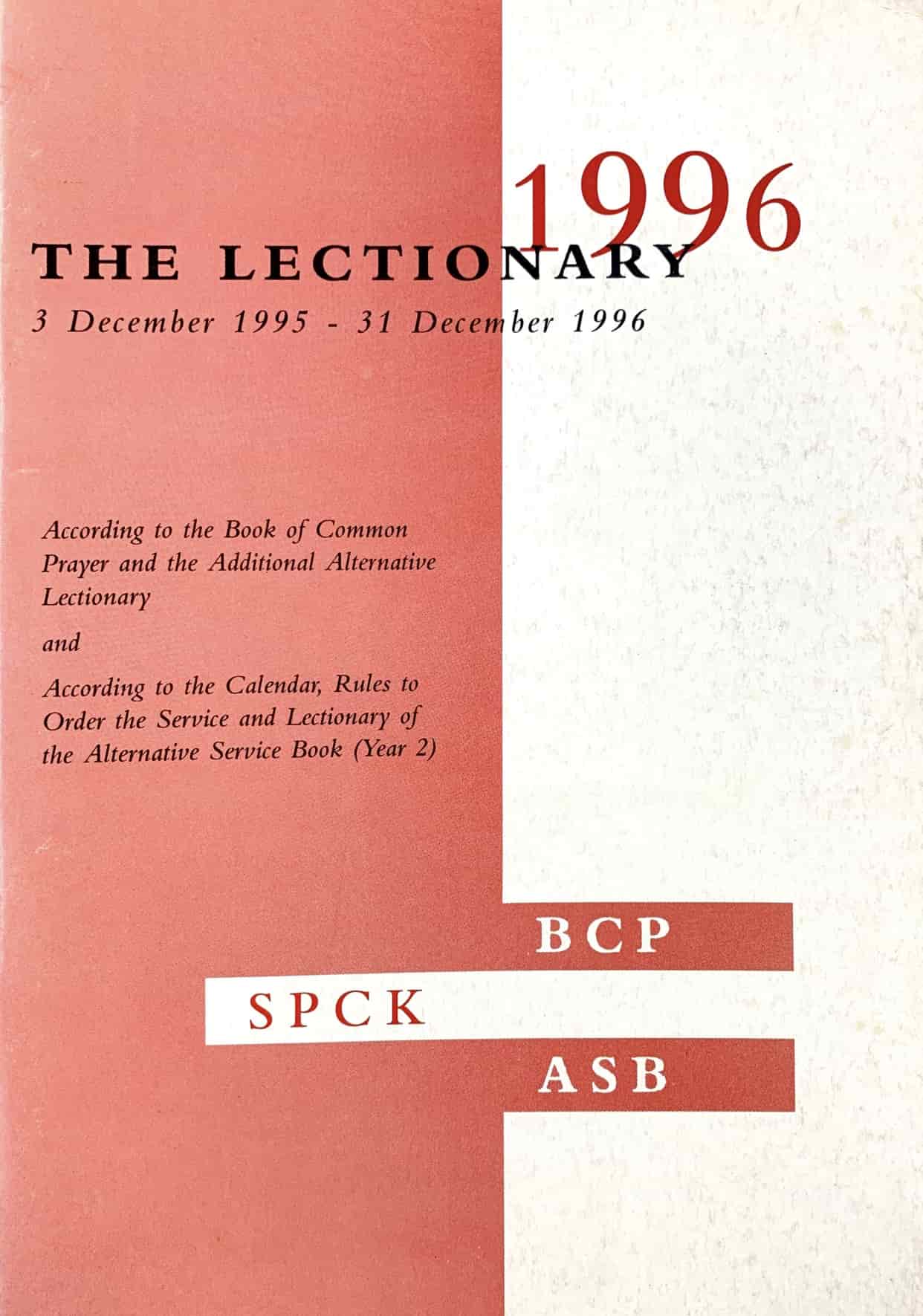 Cover of The Lectionary 1996