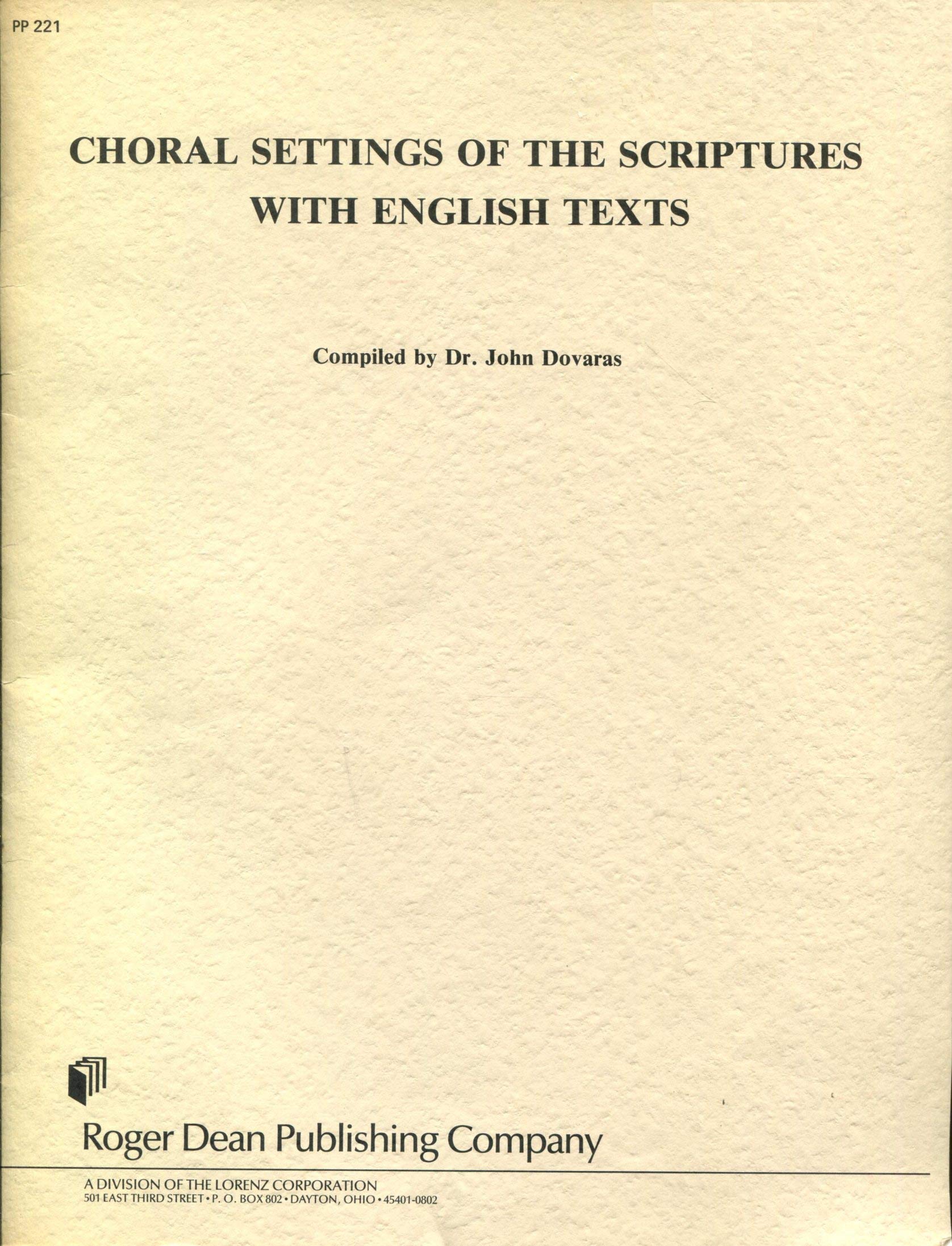 Cover of Choral Settings of the Scriptures with English Texts