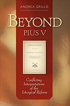 Cover of Beyond Pius V