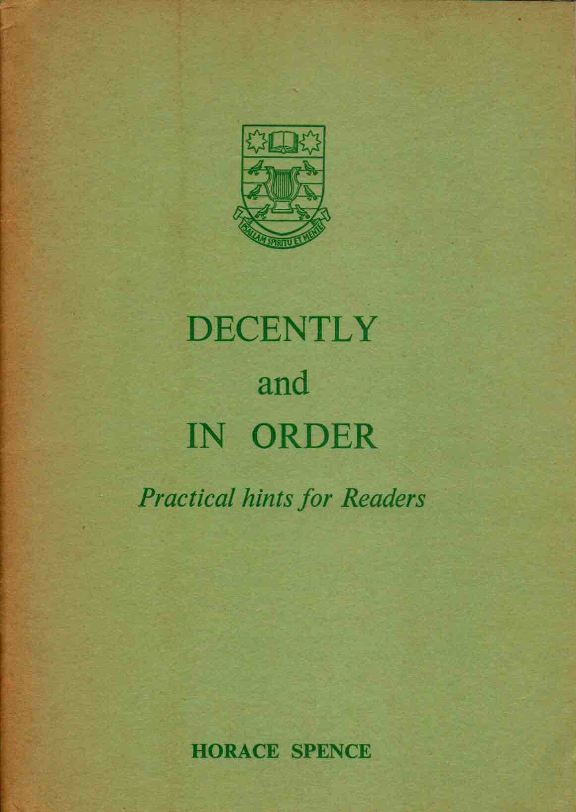 Cover of Decently and In Order