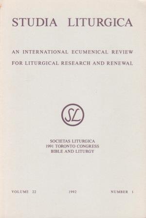Cover of STUDIA LITURGICA - VOLUME 22, 1992, NUMBER 1