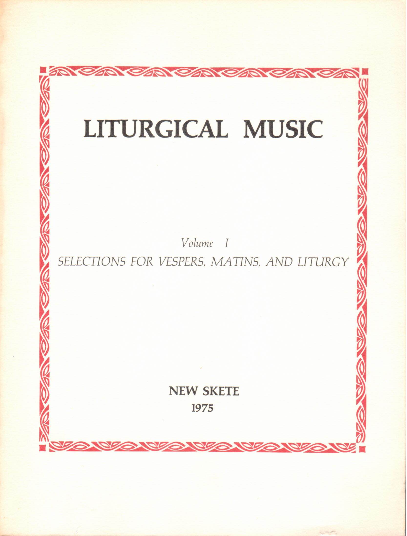 Cover of Liturgical Music, Volume 1