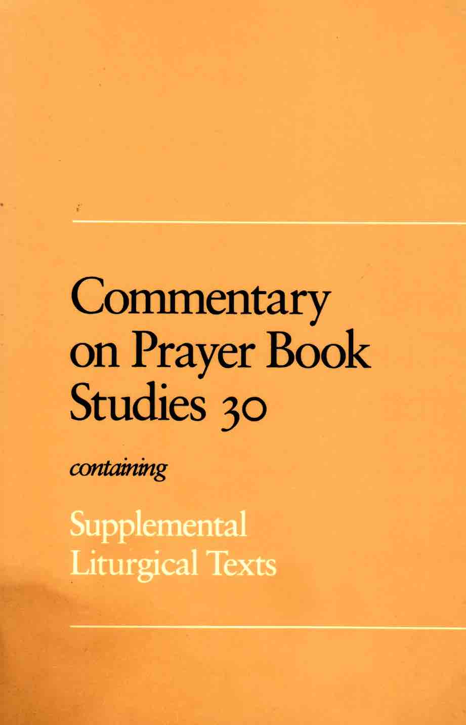 Cover of Commentary on Prayer Book Studies 30