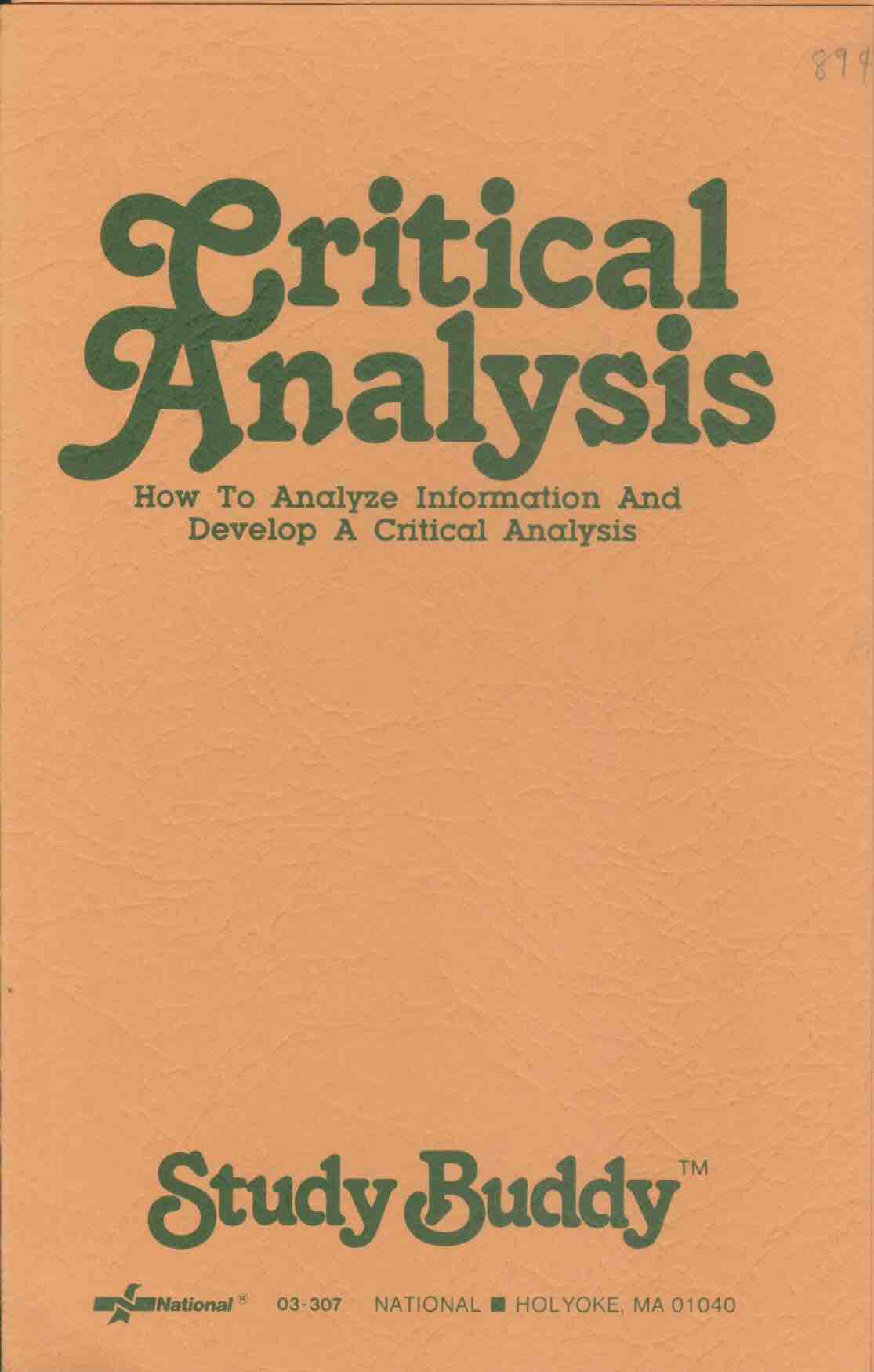 Cover of Critical Analysis