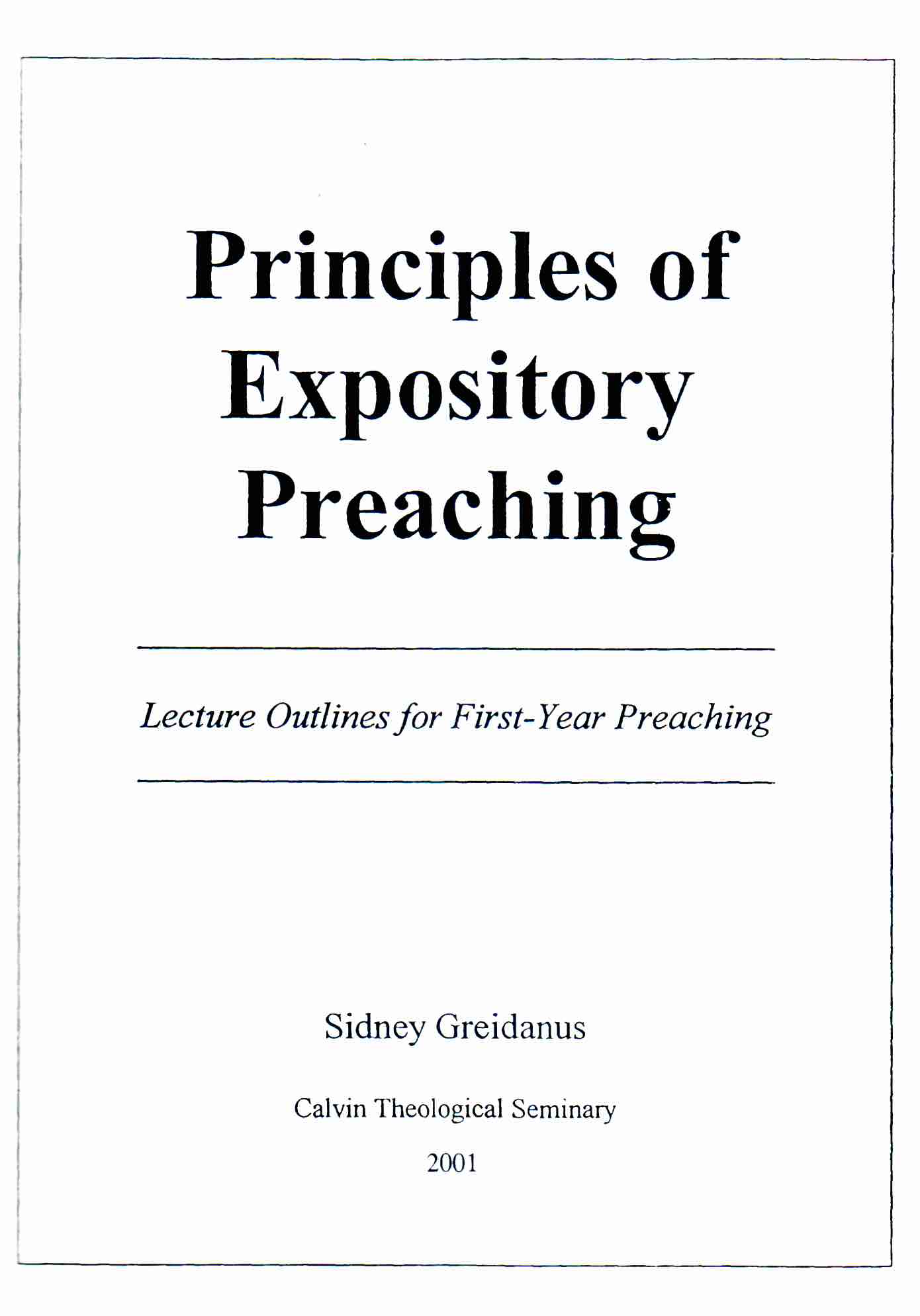 Cover of Principles of Expository Preaching