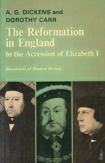 Cover of the Reformation in England to the Accession of Elizabeth I