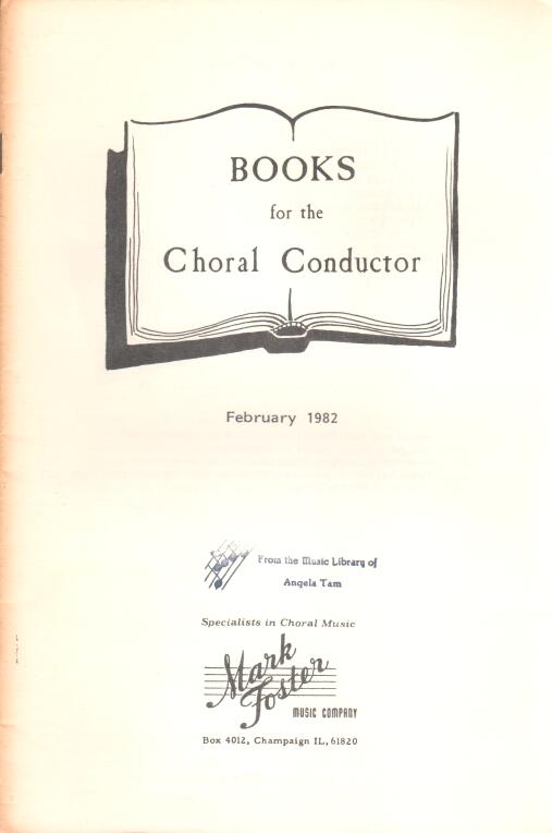 Cover of Books for the Choral Conductor