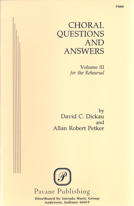 Cover of Choral Questions And Answers Vol. III