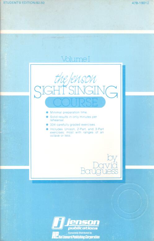Cover of The Jenson Sight Singing Course Vol. 1