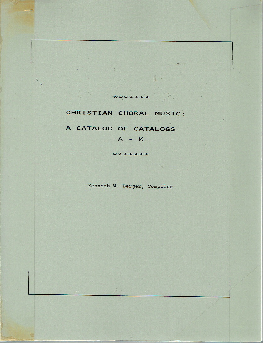 Cover of Christian Choral Music: A Catalog of Catalogs